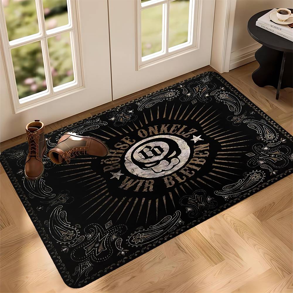 

G-Germany B-Bohse O-Onkelz Door Mat Washable Non-Slip Living Room Sofa Chairs Area Mat Kitchen Bedside Area Rugs 40x60cm