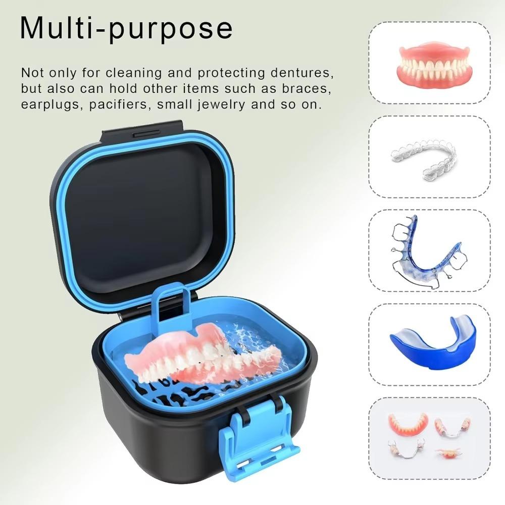 Double-Layer Leak-Proof Denture Soaking Cup Portable Denture Container  Oral Hygiene