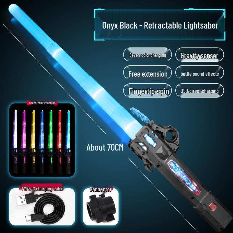 Two-in-One Telescopic Lightsaber Toy for Kids - Luminous Star Wars Laser Sword