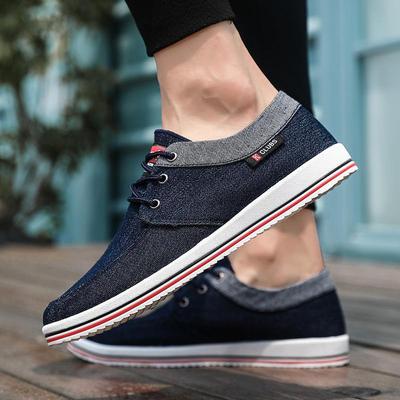 Měkké Pohodlné Šněrovací Tenisky Baleríny Mokasíny Pánská Obuv Ležérní Zapatos De Hombre Prodyšná Džínová Plátěná Obuv