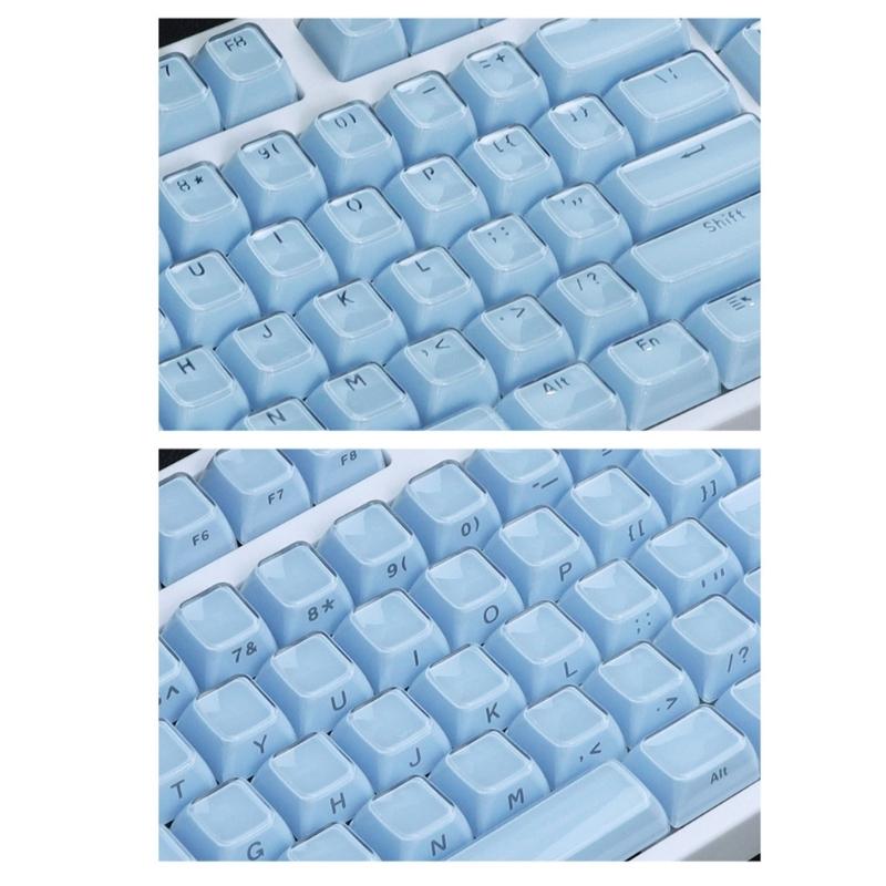 113Key PC Keycaps Set for Mechanical Keyboards with Double Shot Injections OEM Profile Keycap Crystal Jelly Design