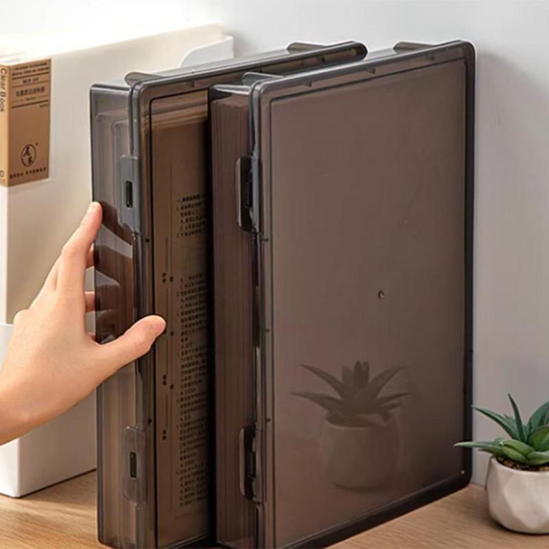 1Pc Document Organizer Box Household Certificate File A4 Box Important Information Registration Book Dust Proof Storage Case