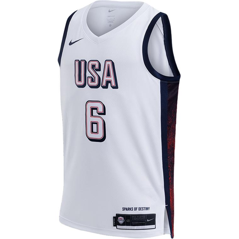 Nike Dri Fit Basketball Jersey Unisex White FV5517-100-6 S