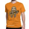 Guitar Sloth Cute Tops T Shirts Mens Cotton Novelty Tee Shirt Round Neck Guitarist Animal Tees Harajuku Tops Gift Idea