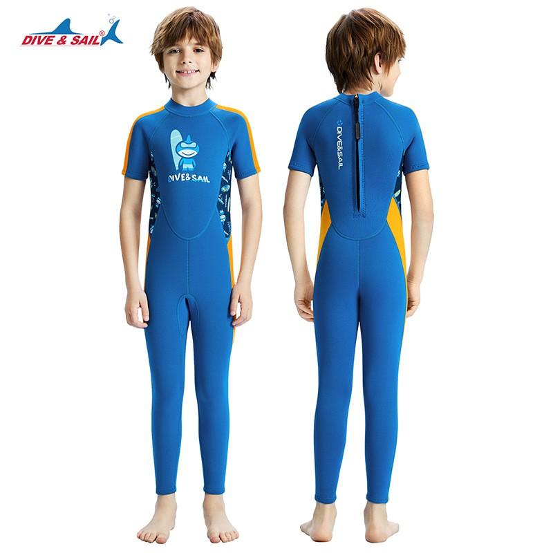 Kids 2.5mm Short Sleeve Full Wetsuit Snorkeling Swimming Surfing Warm Water Activities