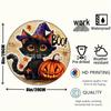 Halloween Bat Wings & Vampire Black Cat Door Hanger - Wooden Ghost Festival Front Door Decoration