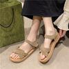 2025Neue Damen Sandalen Sommer Römerschuhe Bequeme Plateausandalen für Damen Zehenfrei Strandsandalen Sandalias Mujer