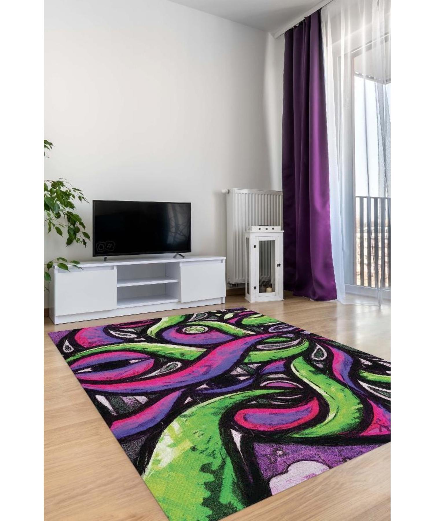 

Abstract Graffiti Woven Based Washable Decorative Graffiti Carpet