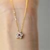 Luxury Female Crystal White Red Zircon Stone Flower Pendant Necklace Vintage Gold Color Wedding  For Women