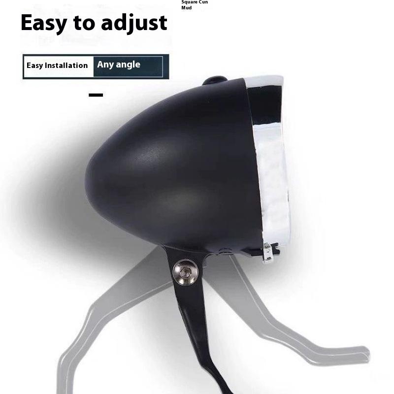 3LED Retro Bicycle Headlight Type-C Charging Vintage Classic Bikes HeadLamp 3 Light Modes Front Light Cycling Accessories