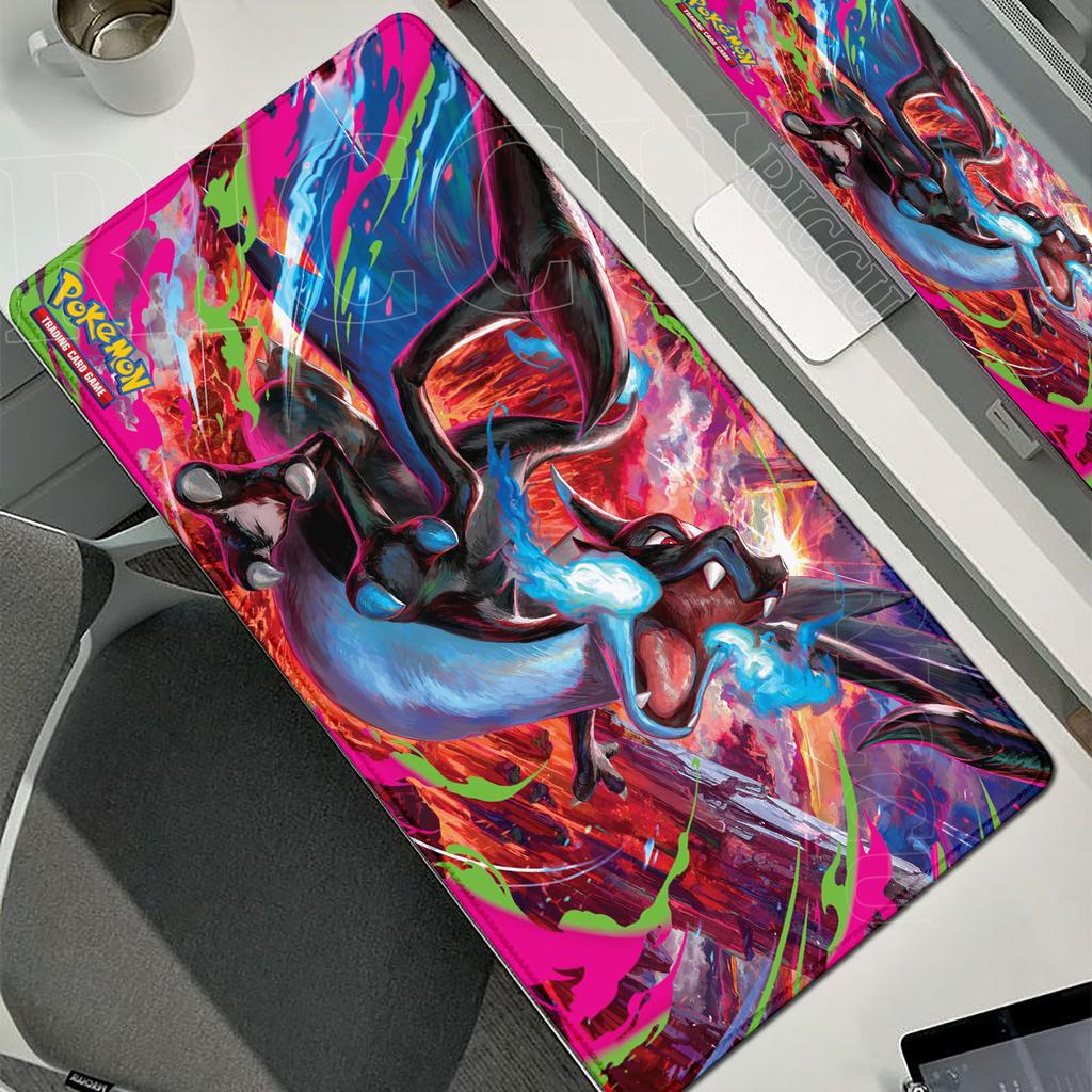 Gaming Pads HD Anime Large Desk Mat Pokmon Keyboard Extended Mousepad Office PC Desks Accessories Charizard XXL Gamer Mouse Pad