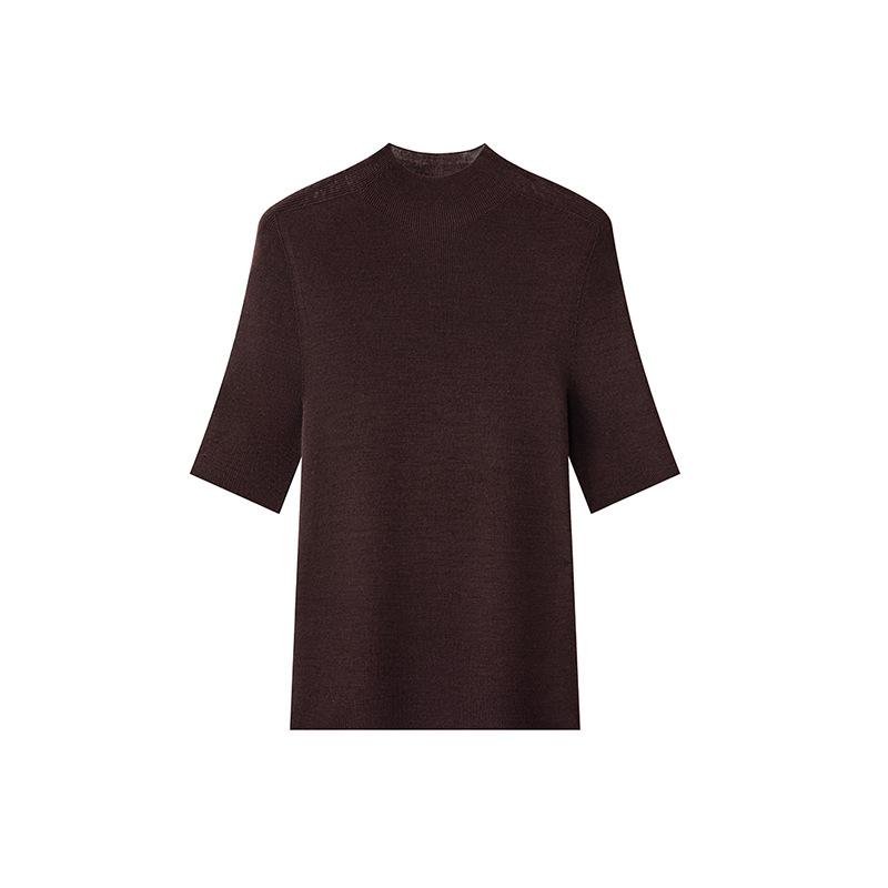 

Женский тонкий пуловер из шерсти куана с полувысоким воротником и рукавом средней длины, вязаный топ-свитер для ранней осени XL