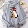 Cartoon Katze Trinken Gehaltserhöhung Getränke Herren Kapuzenpullover Lässige Lockere Hoodies Vergnügen Sweatshirts Zuhause Harajuku Oberteile