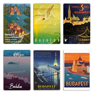 Retro Balaton Lake Budapest Balaton Metal Plaque Poster Decoration Cinema Wall Decor Design Cinema Tin Sign Poster