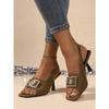 Sandale Clasice de Vară pentru Femei Sandale Noi Decorative Metalice de Înaltă Calitate Sandale de Banchet la Modă Pantofi de Damă cu Toc Înalt la Modă