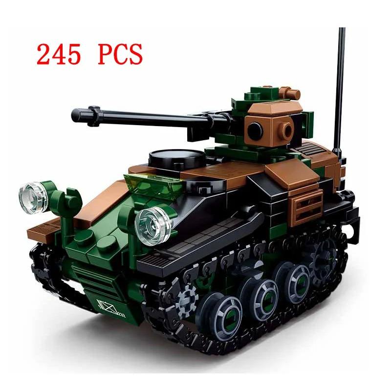 Military Vehicles Tank Sets SWAT Army City Police T34 Model Building Blocks DIY Brick Kids Toys Classic World War II WW2