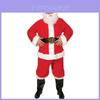 Traditional Men's Santa Claus Costume With Beard Belt And Hat In Classic Red And White
