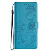 For iPhone 17 Air Wallet Phone Case Butterfly Floral Imprint Leather Flip Cover with Strap