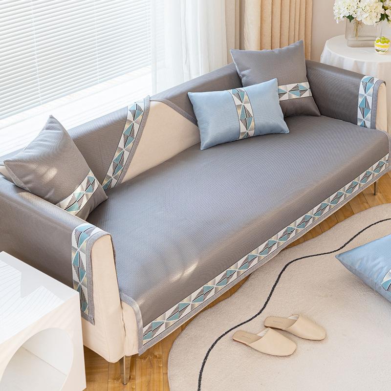 Ice Silk Sofa Cushion Summer Non-Slip Summer Mat Affordable Luxury Style Sofa Cover Cover Cloth Washable Ice Pad