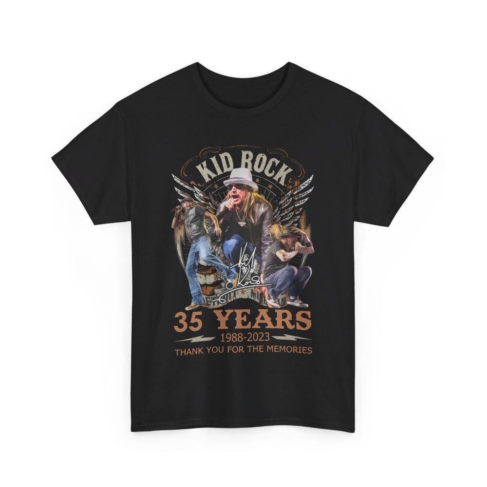 Kid Rock 35 Years 1988 – 2023 T-Shirt Thank You For The Memories S-5Xl Unisex T-Shirt