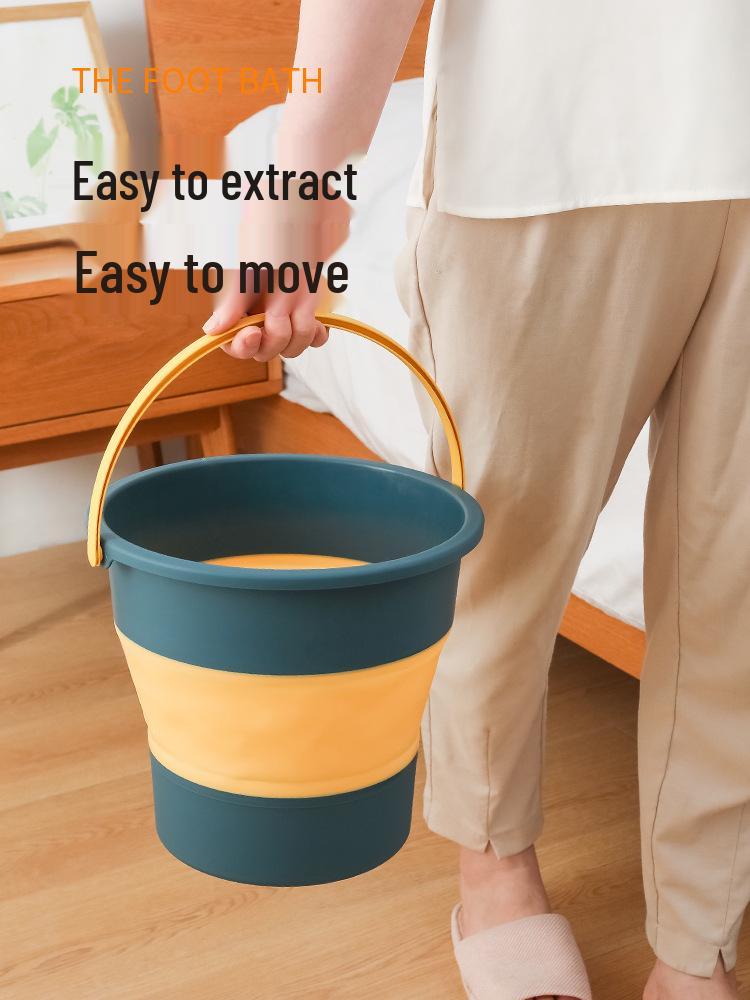 Portable Folding Bucket for Cleaning, Fishing, Car Washing, and Student Dorm Use