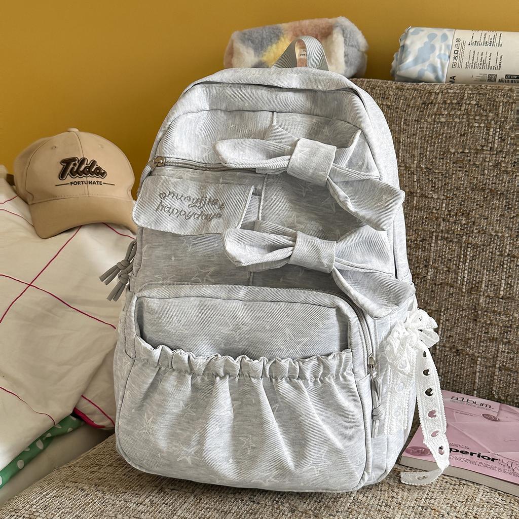 Schoolbag1011 new Korean ins schoolbag junior high school high school girls college students high value backpack bow backpack