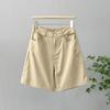 Summer large size high waist A word denim shorts women's versatile fashion wide leg outer wear denim five-point shorts