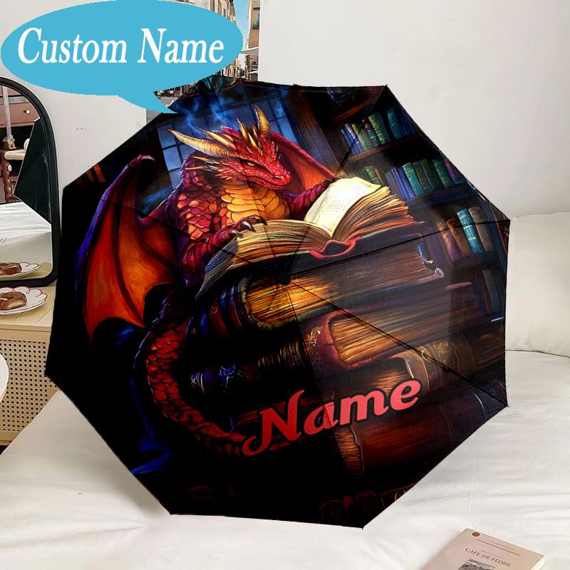 Custom Name Umbrella Dragon Tales books Umbrella 8-Frame for Travel, Camping, Casual Lightweight Portable, Essential for Family Gifts