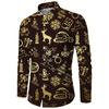 Christmas Theme Men's Gift Elk Graphic Printed Formal Shirts Christmas Graphics Long Sleeve Shirt Fashion Men's Shirts For Men