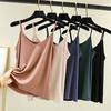 Summer solid color suspender vest women's loose v-neck sleeveless bottoming shirt, thin inner and large size outer wear versatile top