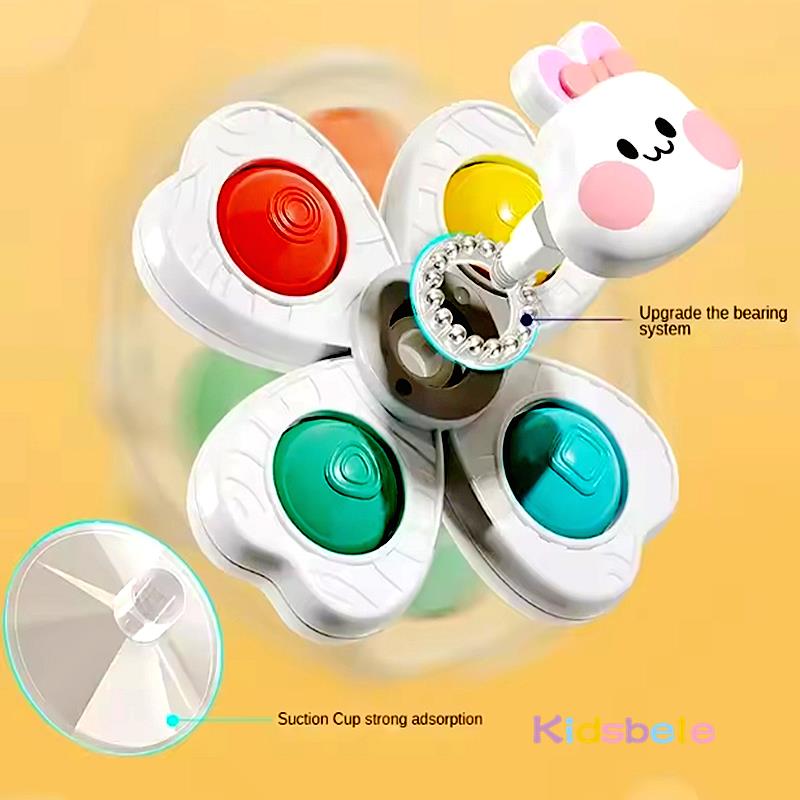 Baby Sucker Fidget Spinning Toys Dining Table Bathroom Window Travel Fun Spinner Toy 3 Pcs Infant Sensory Stress Reliever Gift