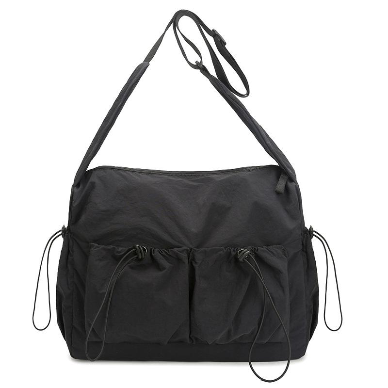 Women's Drawstring Shoulder Bag Sports Crossbody Bag Lightweight Storage Bag