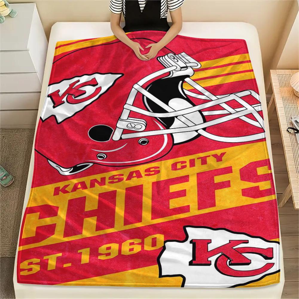 1Pc Kansas City Print Flannel Blanket, High Quality Comfortable for All Seasons, Home Decor, Warmth and Comfort, Perfect for Gifts