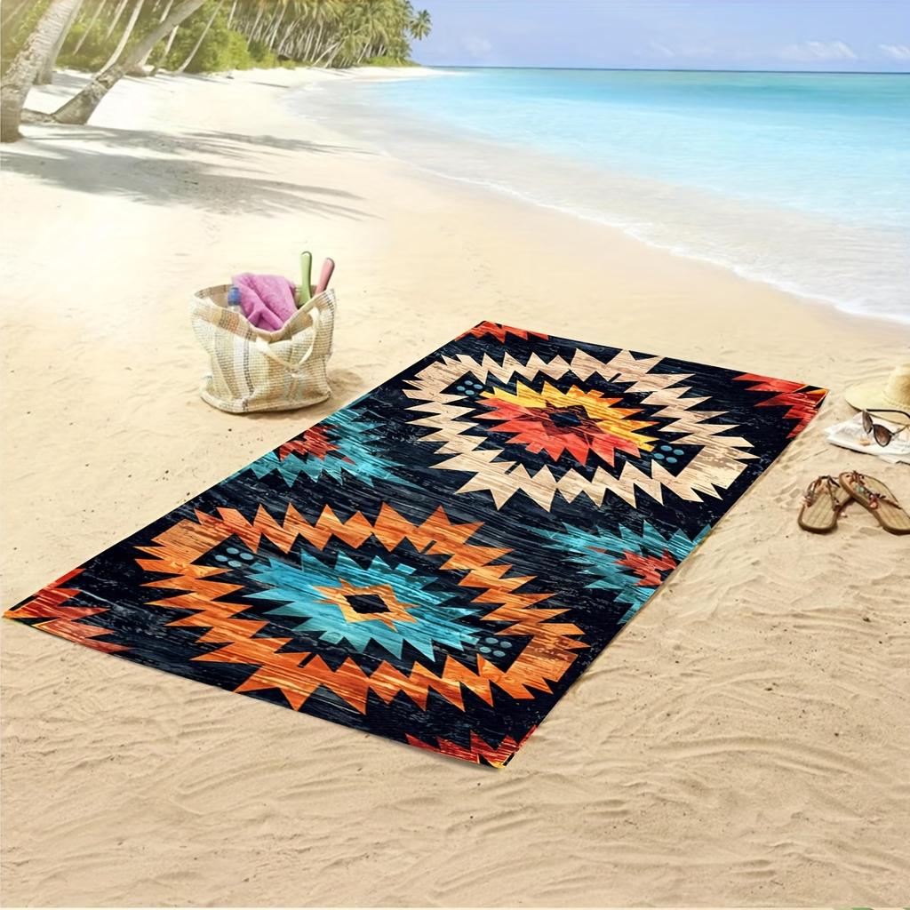1PC Southwest Style Extra Large Beach Towel, Thickened Pool Towel for Adults, Universal for Men Women