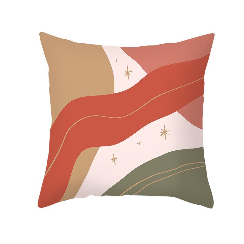 Sofa Pillow Cover Nordic Simple Abstract Office Cushion Peach Skin Pillow Cover