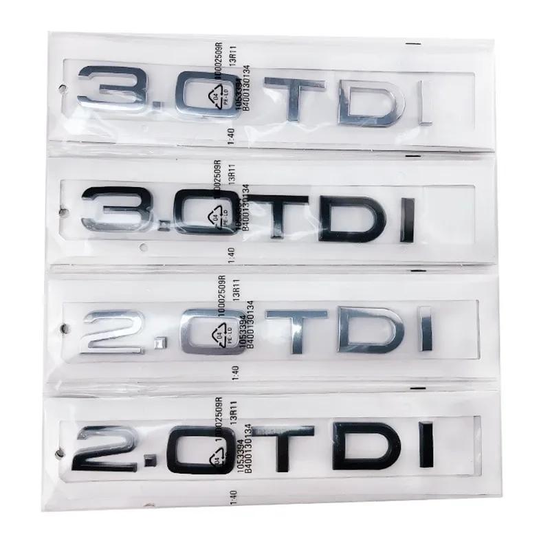 Chrome Black ABS Letters 2.0 TDI 3.0 TDI Rear Boot Trunk Logo Badge Emblem Sticker Decal For R44 A3 A4 A5 A6 Q3 Q5 Q7 S7 AH4