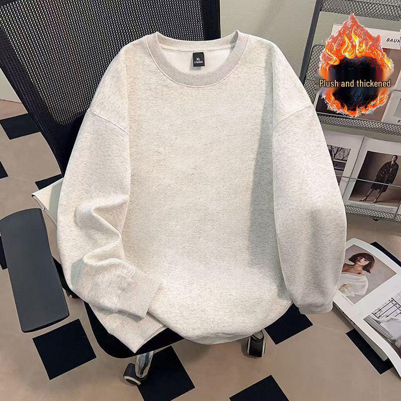 Unisex 450G Fleece Oversized Sweatshirt – Long Sleeve, Round Neck, Ideal for Autumn and Winter