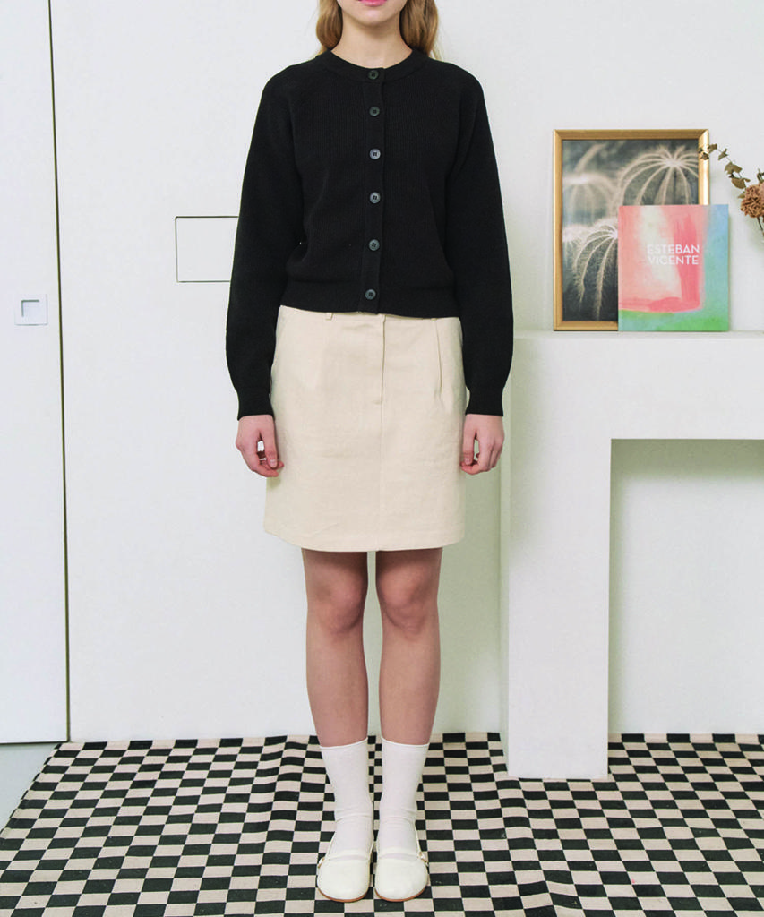 Mollys Moment Pintuck Cotton Mini Skirt Ivory