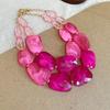 Elegant Summer Acrylic Beaded Necklace: Fashionable Round Clavicle Chain Jewelry
