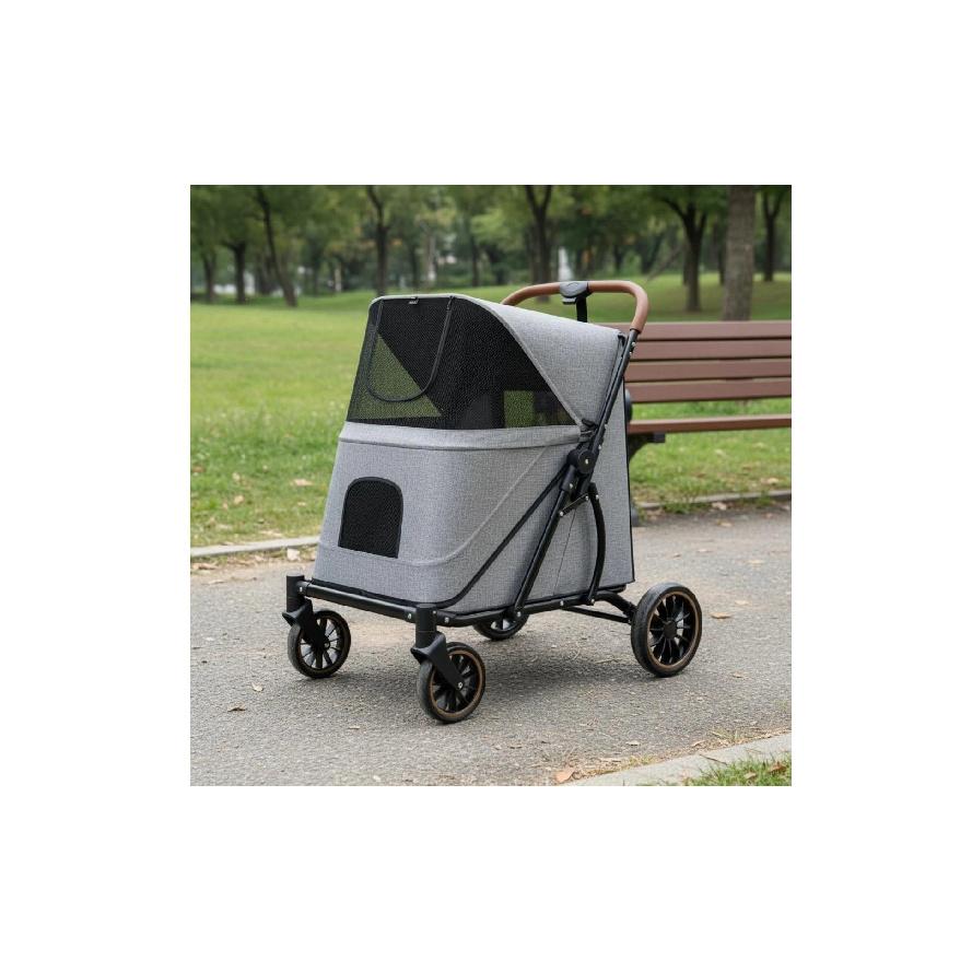 Large Dog Stroller Swivel Wheels Foldable Pet Stroller Pet Travel Enclosed for Other Pets, Outdoor Walking, Transport