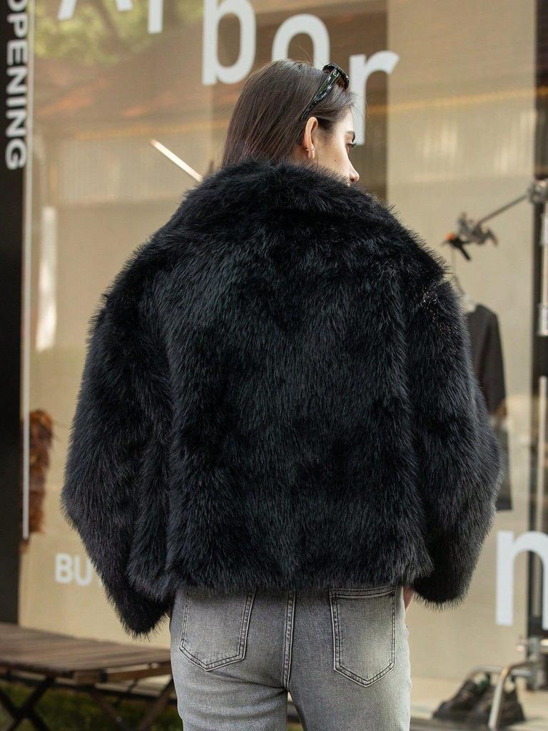 Women's Faux Fur Lapel Coat - Spring European & American Fashion, Loose Fit Hot Style