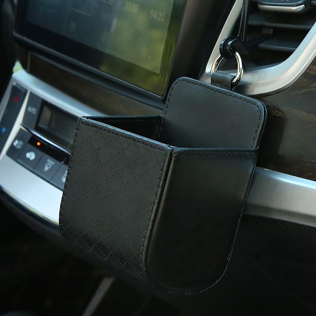 Car Air Vent Storage Box, Leather Car Storage Box, Multi-Functional Storage Box, Mini Storage Box, Key Box, Coin Box, Phone Box
