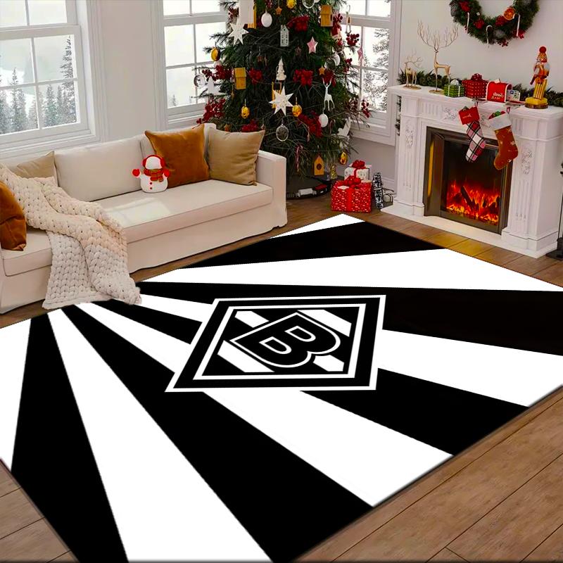 1PC Monchengladbach Emblem Rug Game Carpet, Floor Mat for Bedroom Living Room Entryway Rug, Home Decor Idea Gift for Christmas birthday
