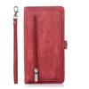 For iPhone 17 Case Zipper Pocket 9 Card Slots PU Leather Phone Cover with Wrist Strap