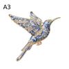 1Pcs Chinoiserie Blue White Porcelain Hummingbird Brooch Shiny Rhinestone Lapel Pin Unique Gift for Female Friends