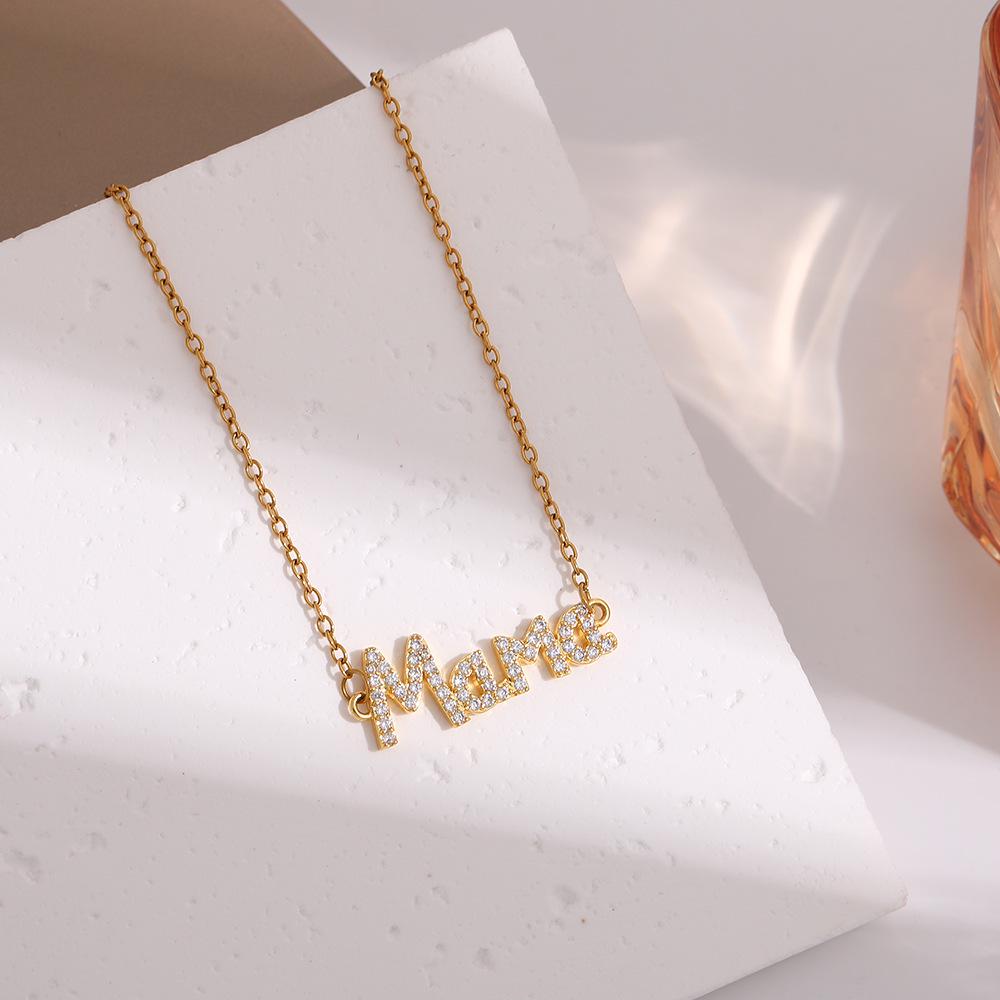 2025 Stainless Steel MaMa Necklace: European-American Fashion, Perfect Mother s Day Gift