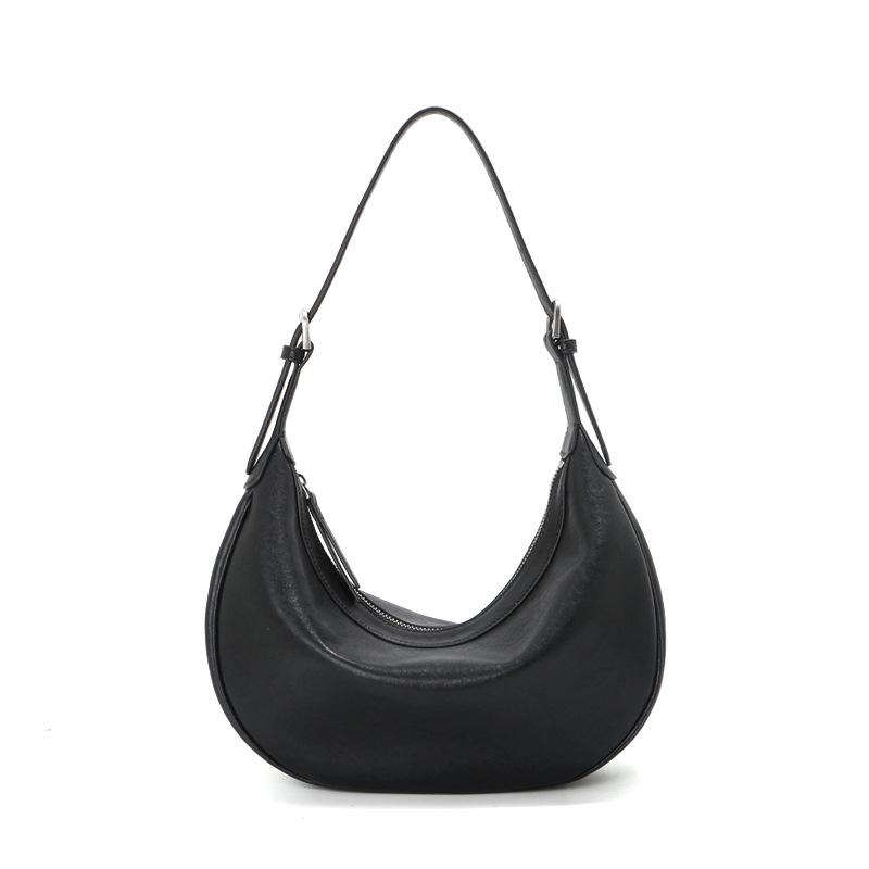 

2026 New Crescent Hobo Bag Women s Large-capacity Shoulder Bag Leather Women s Bag High-end Niche Underarm Bag 29*9*17cm чёрный