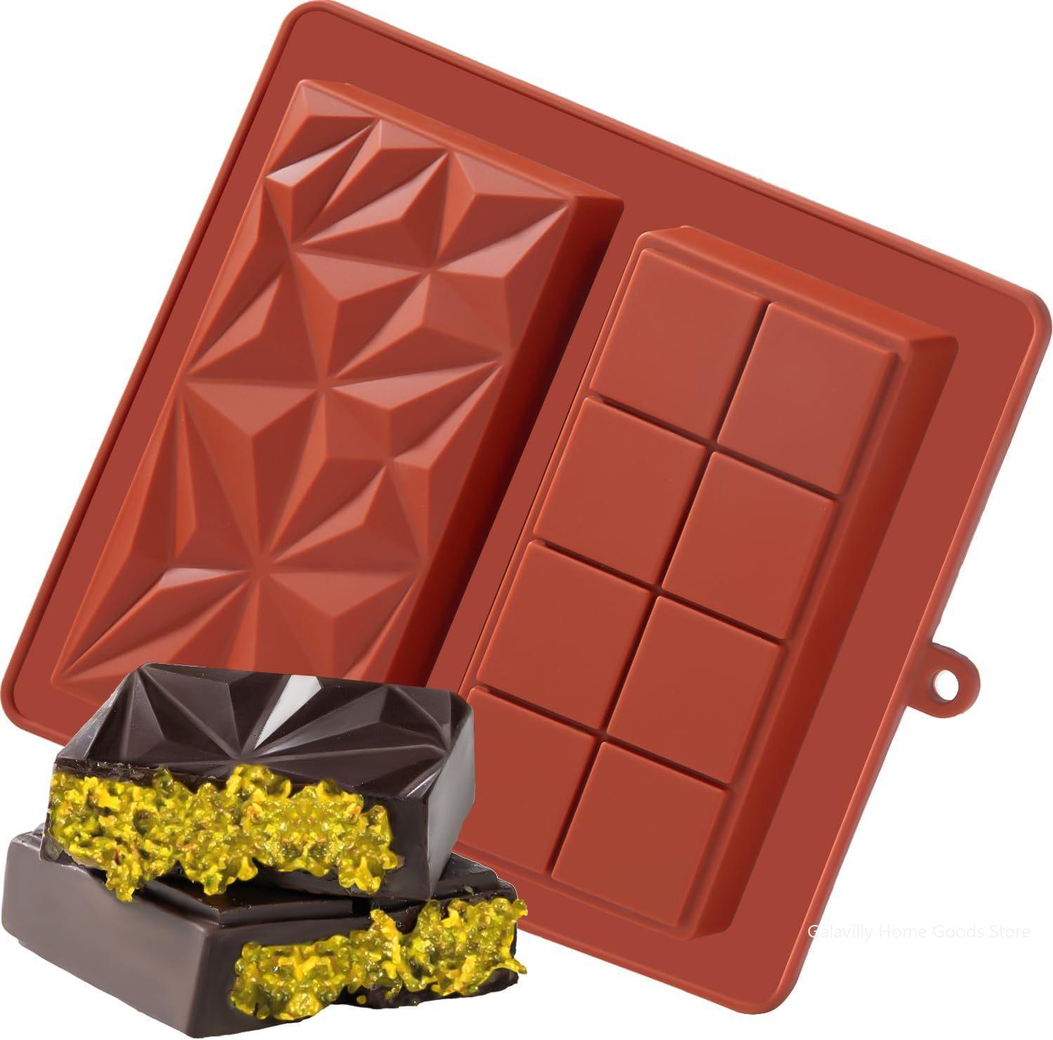 

Форма для шоколада Dubai Chocolate Mold Bar Pistachio Chocolate Bar Силиконовая толстая форма для наполнения батончиков, большая форма для конфетного батончика