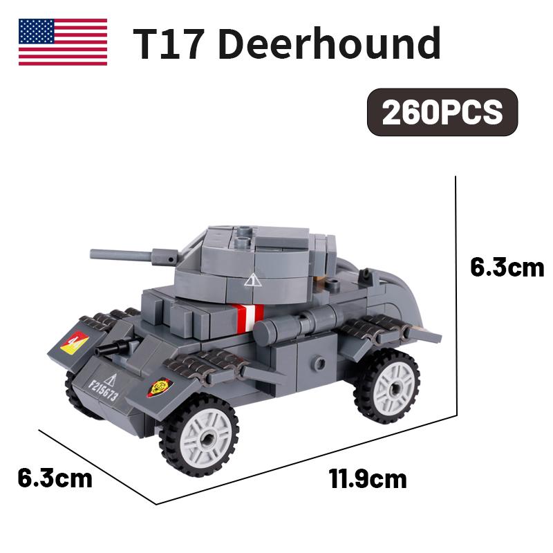 WW2 Military Tank Series Building Blocks German Soviet Union Army Soldier Figures Armored Vehicle Car Cannon Weapon Bricks Toys