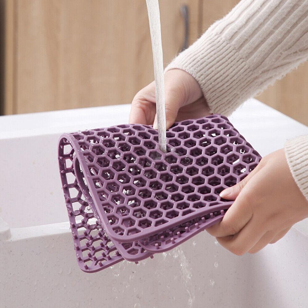 Non Slip Sink Drain Mat Hollow Faucet Drain Drying Pad New Silicone Sink Drying Mat  for Kitchen